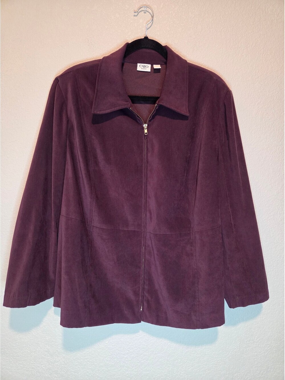 Cato Woman Plum Purple Zip-Up Jacket Size 20W